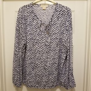 Size 2X Michael Kors blue and white blouse